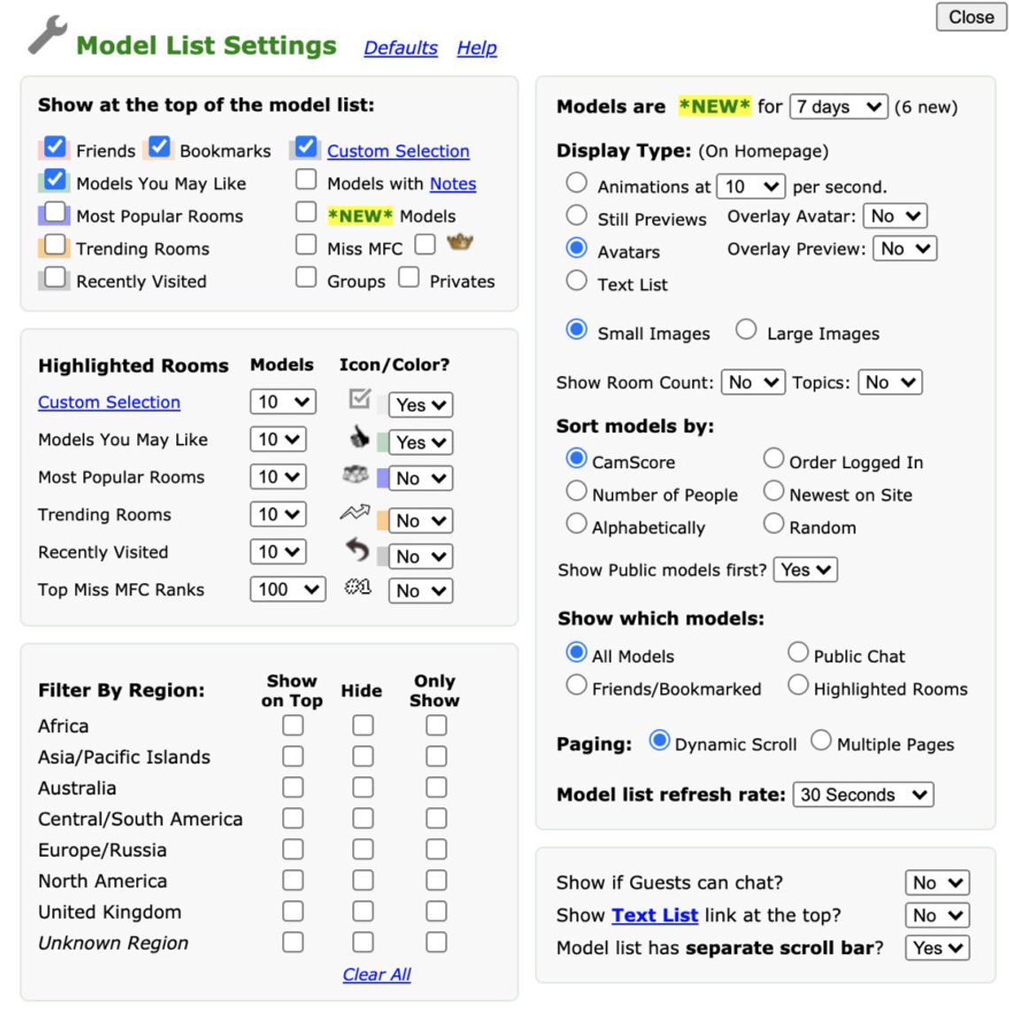 myfreecams-model-list-settings